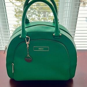 DKNY Emerald Green Satchel Dome Bag
